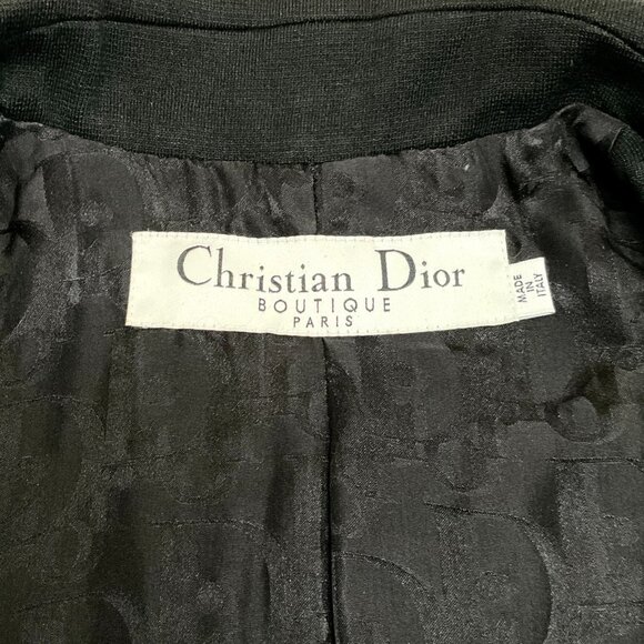 Christian Dior Black Wool Ruffled Skirt Suit - Picture 4 of 5